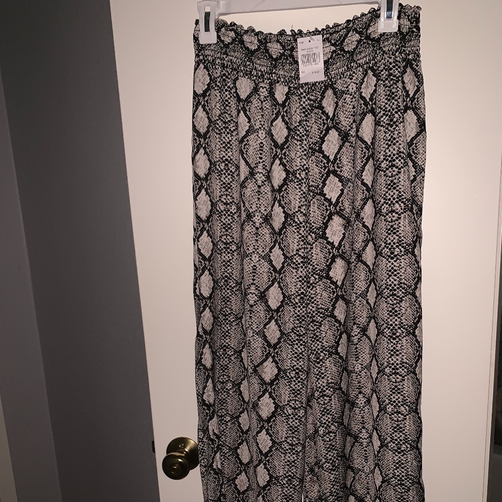 Snake print wide leg  trouser pants